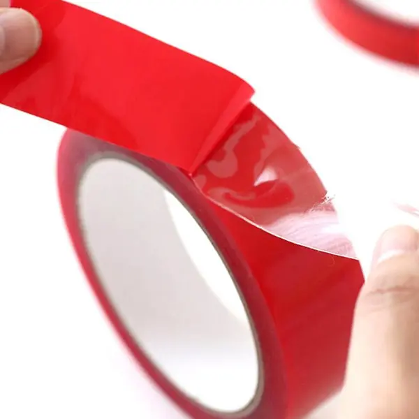 Cinta doble cara de espuma acrílica con protector rojo