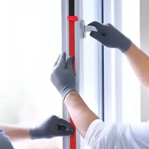 Cinta de espuma acrilica pegando en vidrio