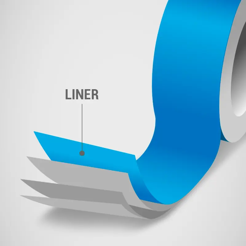 Estructura de una cinta adhesiva linner